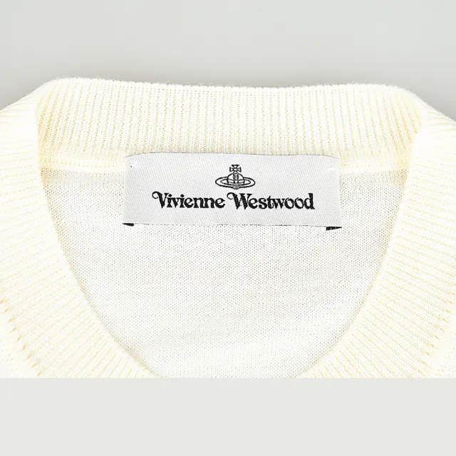 【Vivienne Westwood】Vivienne Westwood羊毛絲混紡短版針織外套(女/奶油白)