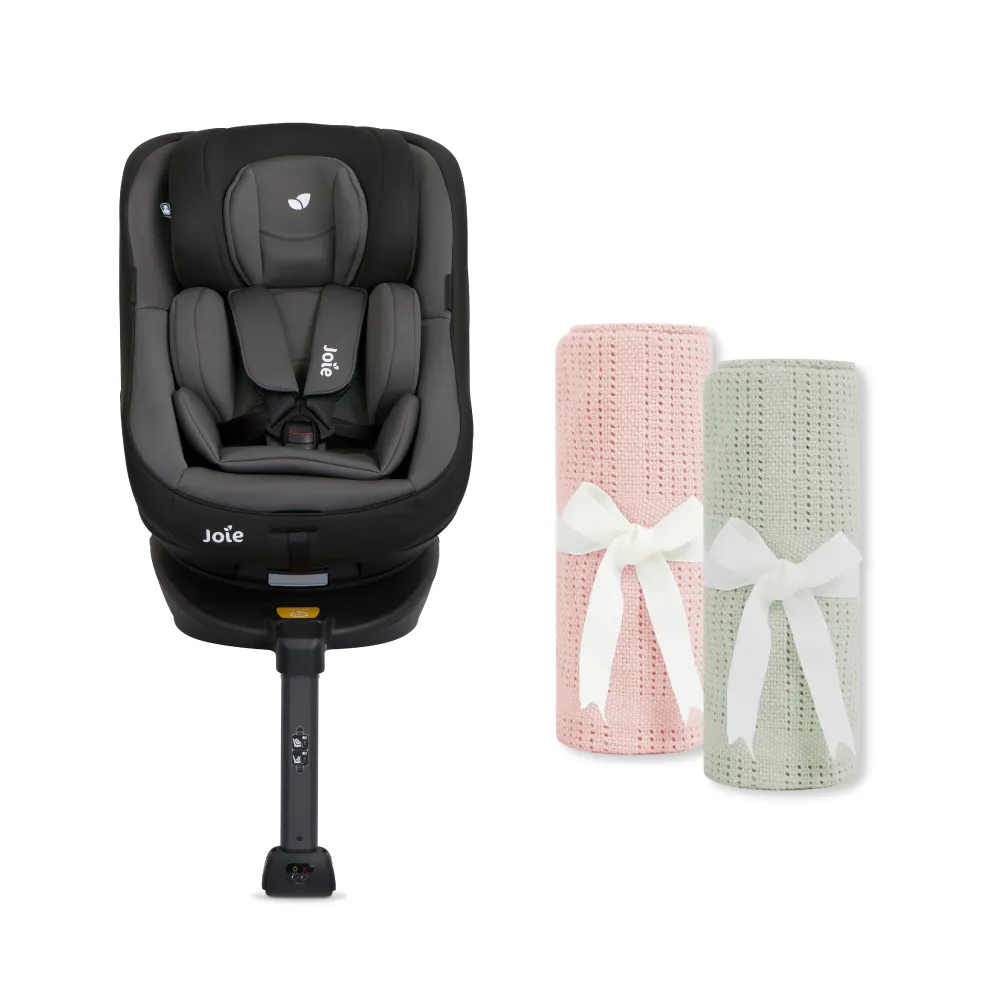 【Joie官方旗艦】spin360 isofix 0-4歲全方位安全座椅+奇哥純棉洞洞毯 80x100cm