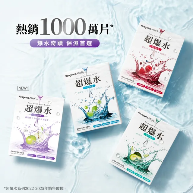 【Neogence 霓淨思】超爆水面膜5片/盒(清爽保濕/潤澤保濕/透亮煥白/青春緊緻/彈潤保濕/喚光保濕)