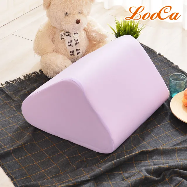 【LooCa】吸濕排汗萬用三角靠墊(紫)