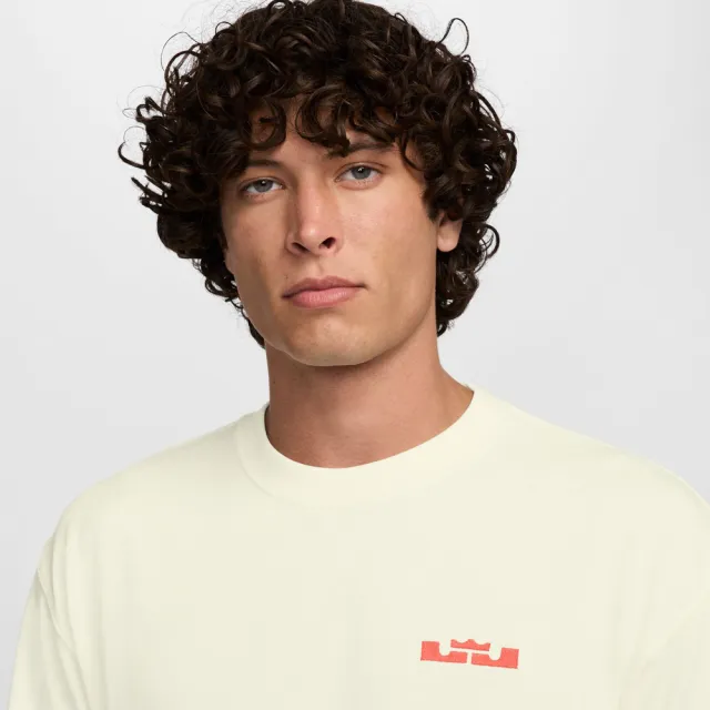 【NIKE 耐吉】短袖上衣 男 落肩寬鬆版型 LeBron AS LBJ M NK M90 TEE OC 米黃 HJ3413-133