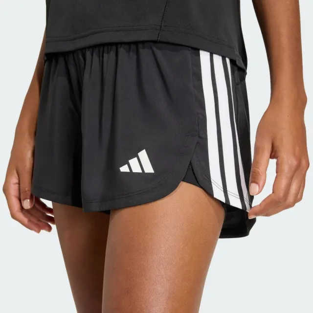 【adidas 愛迪達】短褲 女 運動褲 吸濕排汗 亞規 PACER 2IN1 黑 KD9742