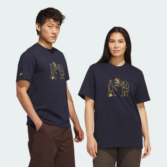 【adidas 愛迪達】短袖上衣 男 女 中性 三葉草 亞規 SHMOO G TEE 1 藍 JC7652