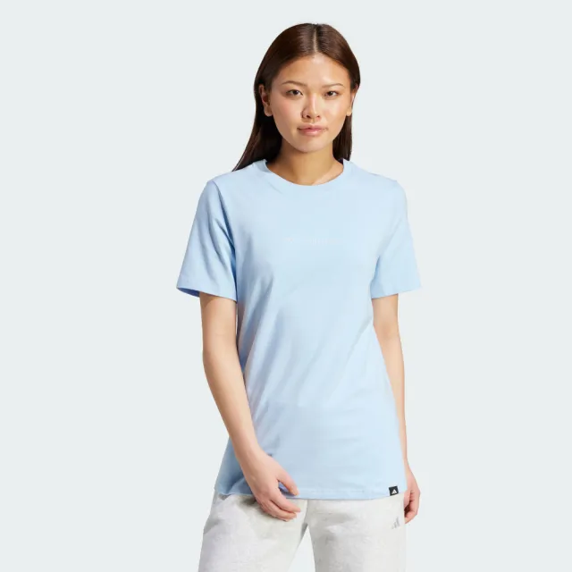 【adidas 愛迪達】短袖上衣 女 W C DDL CAMP T 藍 JX5323