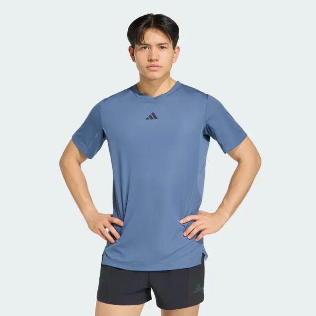 【adidas 愛迪達】短袖上衣 男 訓練 慢跑 亞規 D4T PrimeLift T 藍 KV6621(S3416)