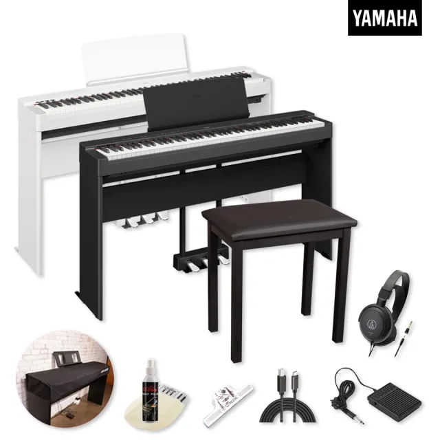 【Yamaha 山葉音樂】P225 88鍵數位鋼琴 附琴椅 防塵罩(贈原保3年/手機錄音線/耳機/保養油)