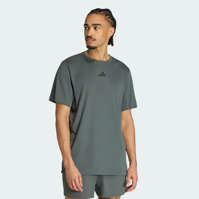 【adidas 愛迪達】短袖上衣 男 訓練 慢跑 亞規 D4T PrimeLift T 灰 KS1147
