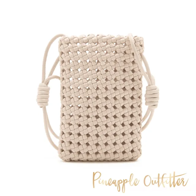 【Pineapple Outfitter】小清新編織斜跨手機小包(白色)