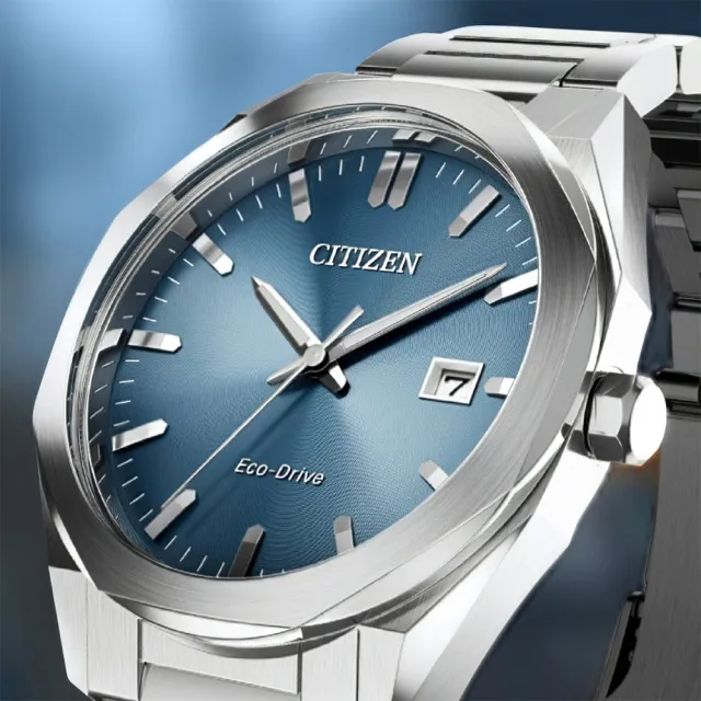 【CITIZEN 星辰】父親節推薦款 限量 光動能八角形經典大三針手錶-藍/38mm 錶 生日禮 送禮(BM7620-83M)