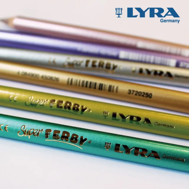 【LYRA】三角金屬彩色鉛筆(6色)｜色鉛筆 手帳筆 金屬色 特殊色 粗三角 油性色鉛筆