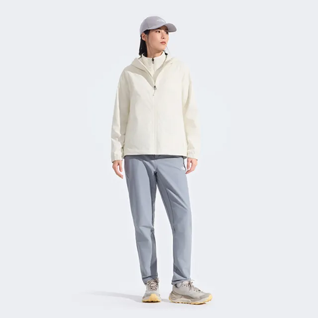 【The North Face】北面女款米白色DRYVENT防水衝鋒衣|8EYGQLI(外套)