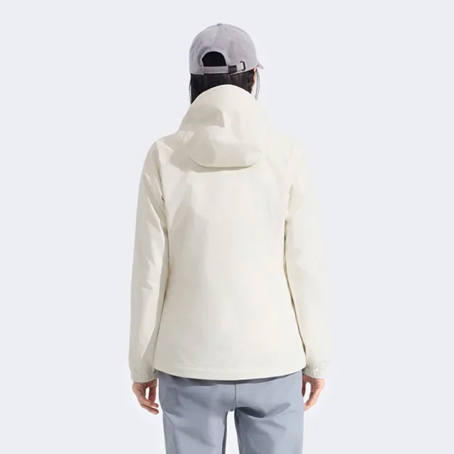 【The North Face】北面女款米白色DRYVENT防水衝鋒衣|8EYGQLI(外套)