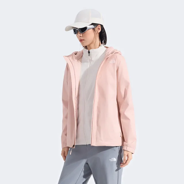 【The North Face】北面女款粉色DRYVENT防水衝鋒衣｜8EYGLK6(外套)