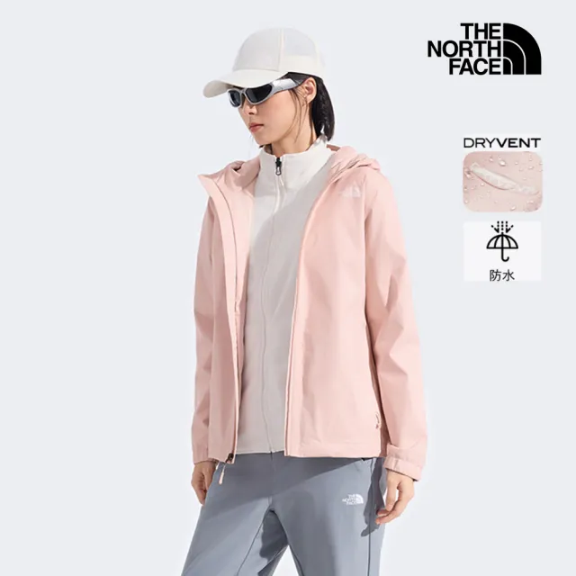 【The North Face】北面女款粉色DRYVENT防水衝鋒衣｜8EYGLK6(外套)