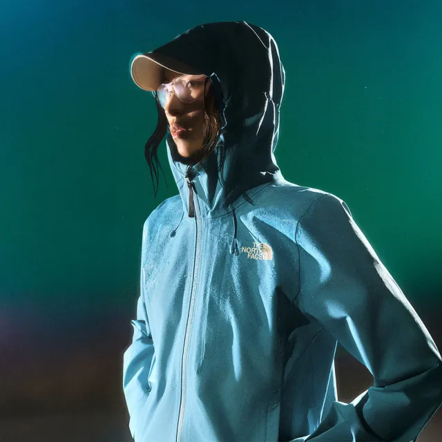 【The North Face】北面女款藍色FUTURELIGHT防水納米殼衝鋒衣｜8DF1G7D(外套)