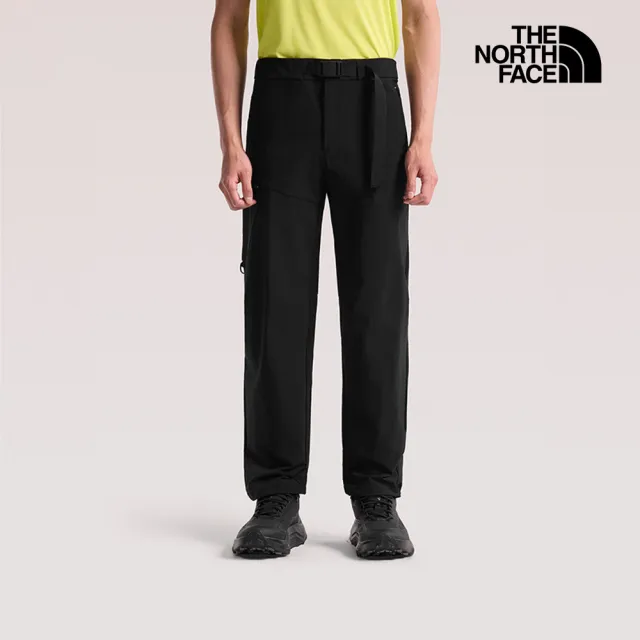 【The North Face】北面男款黑色FLASHDRY速乾3D大口袋休閒長褲|8JN04H0