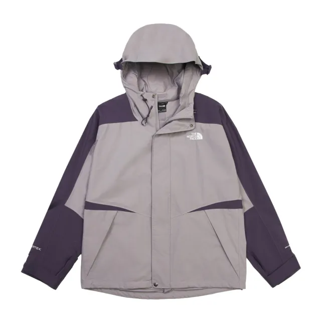 【The North Face】北面男款灰色DRYVENT防水可拆式連帽衝鋒衣|8F19JZU 外套