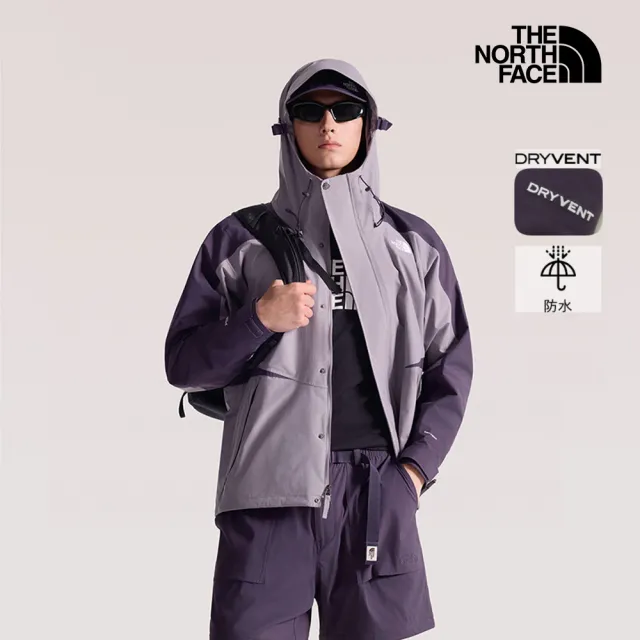 【The North Face】北面男款灰色DRYVENT防水可拆式連帽衝鋒衣｜8F19JZU 外套