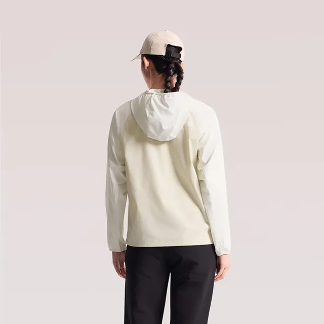 【The North Face】北面女款米色FLASHDRY速乾防曬可打包連帽外套|8HRBJN5