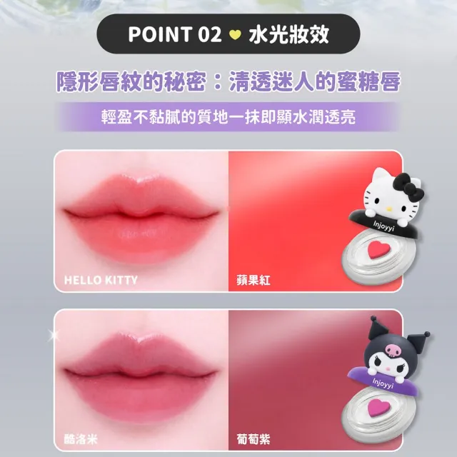 【Injoyyi 幸福物語】三麗鷗CICA水嫩藏心潤唇膏2入組(Hello Kitty/酷洛米/大耳狗/美樂蒂)