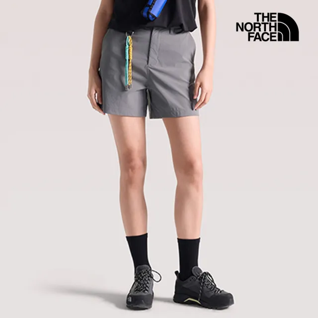 【The North Face】北面女款灰色DWR防潑水休閒短褲|8DFM0UZ