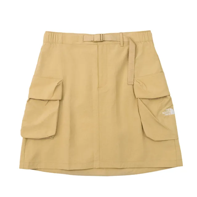 【The North Face】北面女款卡其色WINDWALL防風附腰帶短裙｜8C10LK5