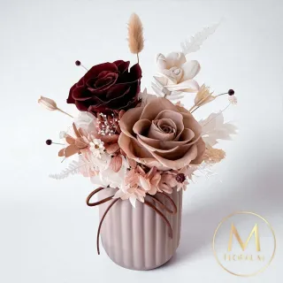 【Floral M】Maple楓糖卡布奇諾永生花禮贈香氛油(乾燥花/永生花/情人節花禮/升遷禮物/生日禮物/開幕花禮)