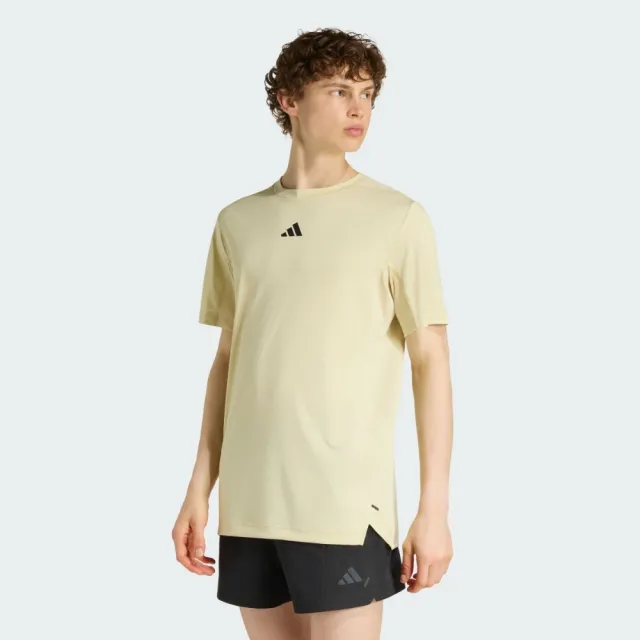 【adidas 愛迪達】短袖上衣 男 訓練 慢跑 亞規 D4T PrimeLift T 黃 KS1146