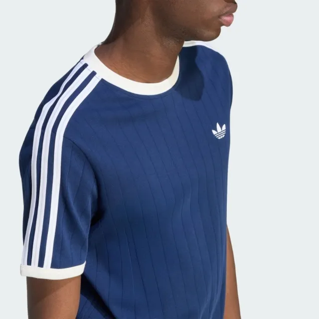 【adidas 愛迪達】3s Tee Str 男 T恤 運動上衣 休閒短袖 深藍 亞版 經典運動款(KS7448)