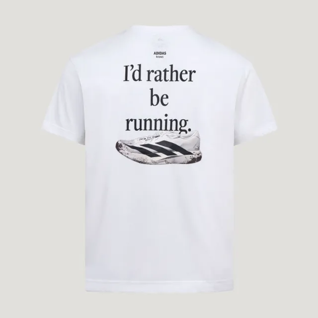 【adidas 愛迪達】短袖上衣 男 吸濕排汗 亞規 U RUN CAT G T 白 LC8176(S3415)