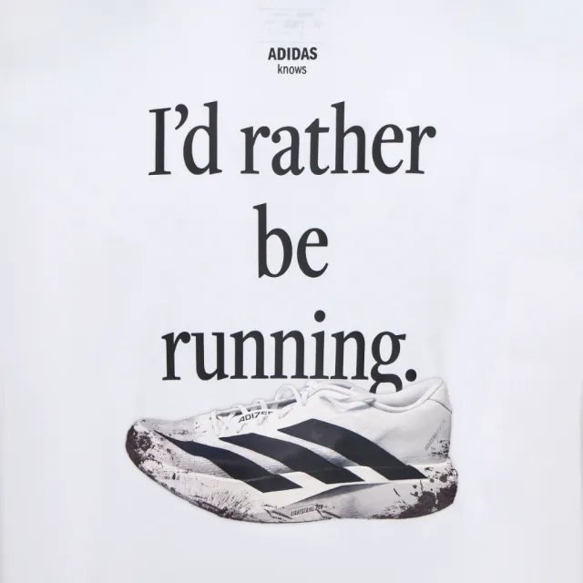 【adidas 愛迪達】短袖上衣 男 吸濕排汗 亞規 U RUN CAT G T 白 LC8176(S3415)