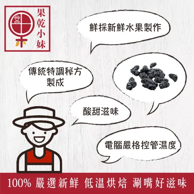 【果乾小弟】小農鮮採桑葚乾 家庭號 2入(營養黑桑椹 果乾 伴手禮 台灣名產)
