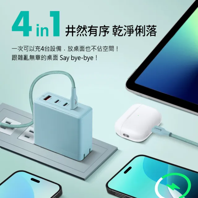 【mo select】獨家100W快充組★100W充電頭/充電器+Type C 手機充電線(mo選/iphone18/iphone duo/筆電/平板)