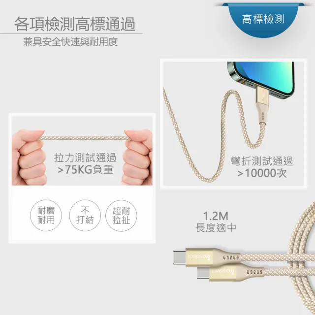 【mo select】特談100W 快充組★100W充電頭/充電器 + Type C 手機充電線(mo選/手機/筆電/平板/耳機適用)