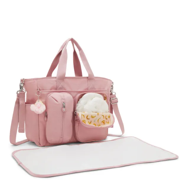 【KIPLING】淺霧粉多袋收納兩用母嬰托特包-BABYGEAR 女包