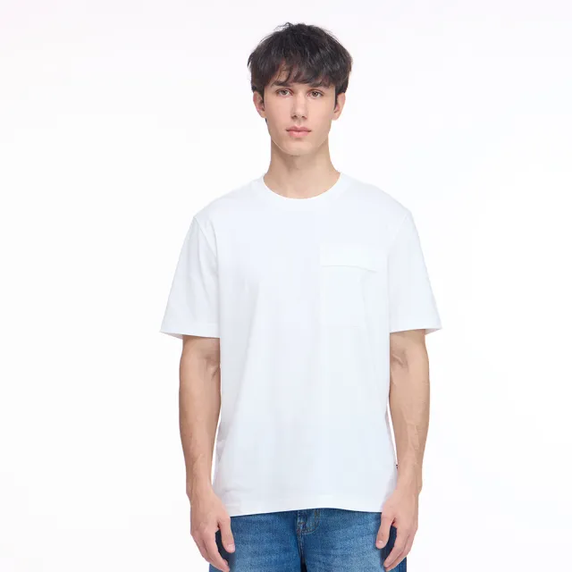 【NAUTICA】官方旗艦 男裝 男裝 質感工裝口袋短袖涼感T恤-白色