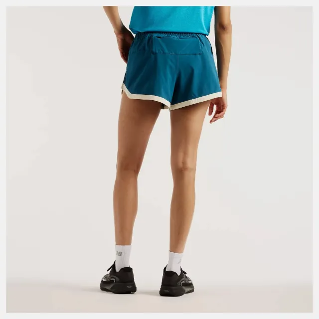 【NEW BALANCE】NB 短褲 女 運動褲 藍綠 WB61J868STS