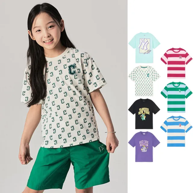 【MLB】童裝 短袖T恤 Monogram/Varsity系列 洋基/道奇/紅襪/守護者隊(7ATSMT143-多款任選)