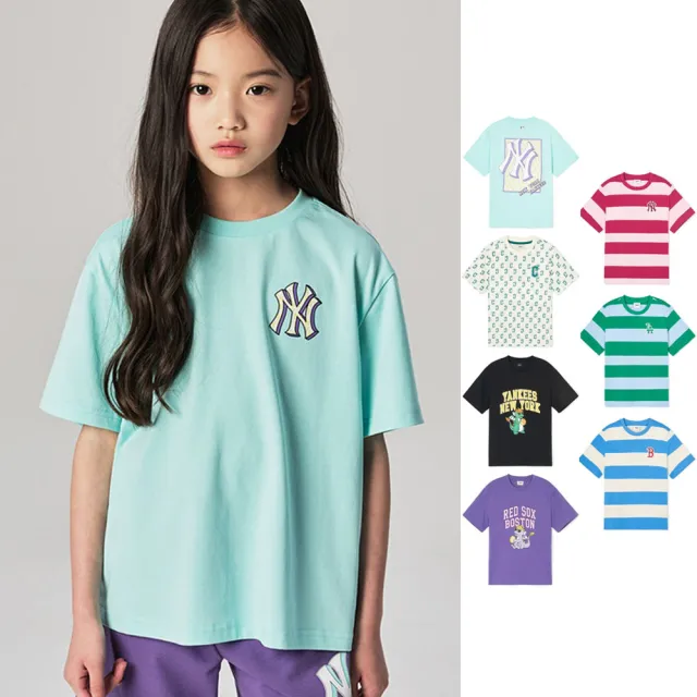 【MLB】童裝 短袖T恤 Monogram/Varsity系列 洋基/道奇/紅襪/守護者隊(7ATSMT143-多款任選)