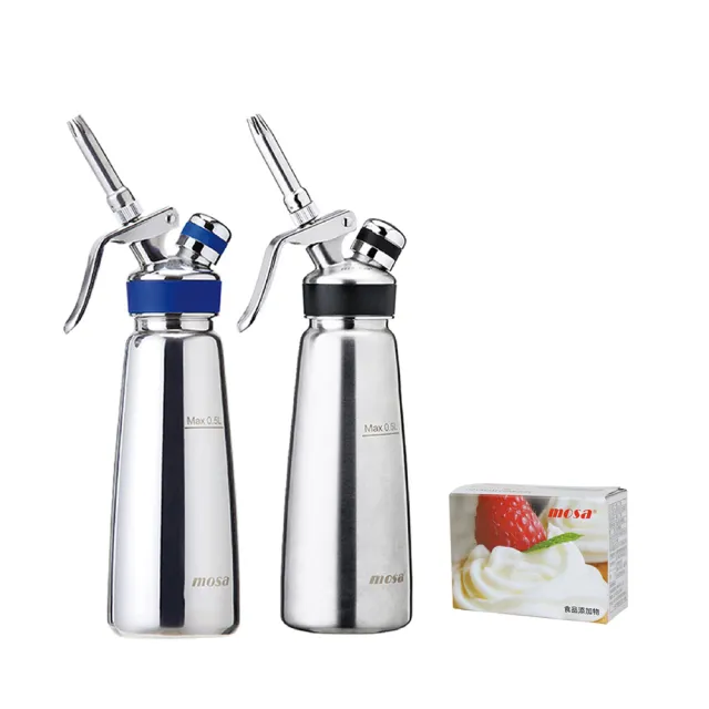 【mosa】0.5L不鏽鋼奶油槍 奶油發泡器 贈氣彈10顆(鏡面/髮絲紋)