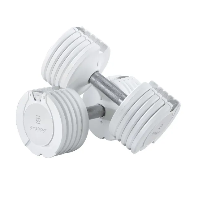 【BYZOOM FITNESS】Pure Series可調式啞鈴22lb/約10kg 雙入+專用啞鈴架(黑/白二色)