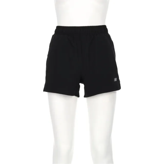 【NEW BALANCE】女款 黑色 彈性腰圍 運動 休閒 短褲 6862610289