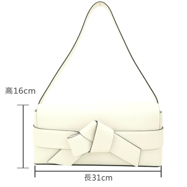 【Acne Studios】Musubi 扭結小牛皮 長型肩背 手拿包(灰白 北歐 小眾精品)