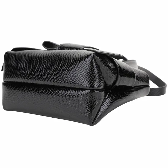 【Acne Studios】Musubi 壓紋牛皮 扭結手提 斜背包(黑色 北歐 小眾精品)