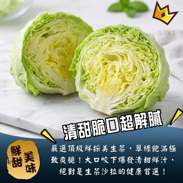【鮮菓大王】進口特A級美生菜*3顆 特大 (300g-600g±10%/顆) 冷鏈直送 蔬食生活 新鮮進口