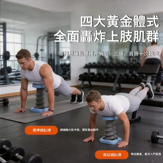 【Gordi】自動回彈俯臥撐訓練器 多功能俯臥撐支架 居家健身彈力伏地挺身器 新手健身 胸肌輔助訓練器