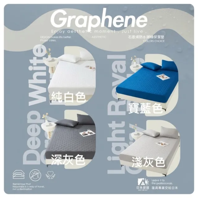 【日禾家居】買一送一 3M石墨烯鋪棉防水保潔墊-均價(單/雙/加大_多色任選)