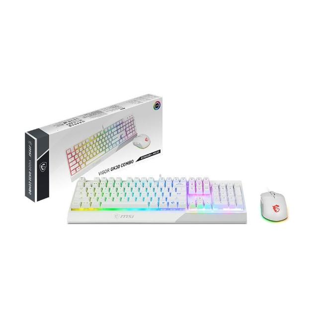 【MSI 微星】搭鼠墊★VIGOR GK30 COMBO WHITE 電競鍵盤滑鼠組(GK30+GM11)(白色))+滑鼠墊