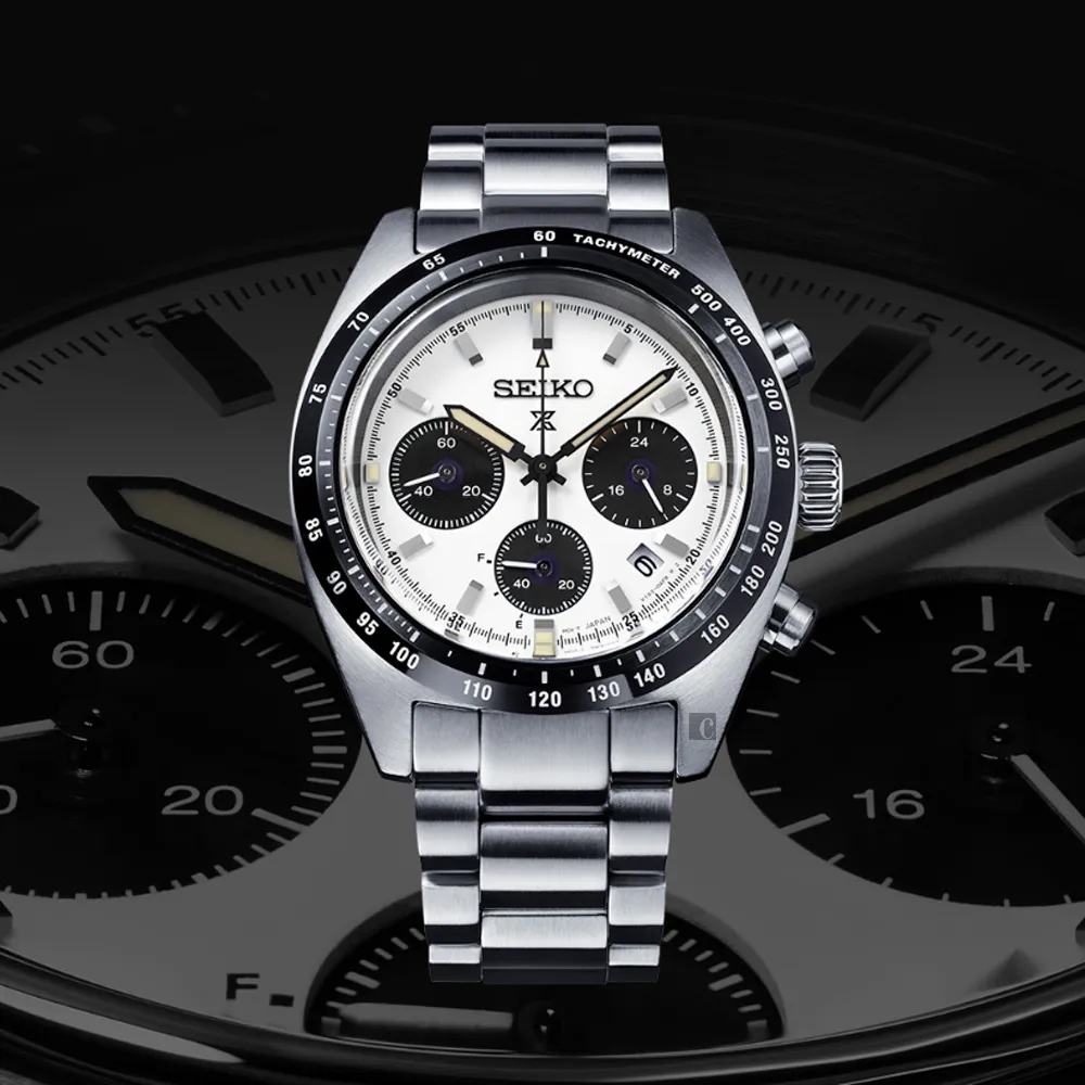 【SEIKO 精工】Prospex SPEEDTIMER 太陽能三眼計時熊貓錶 618年中慶 推薦(SSC961P1/V192-00A0S)