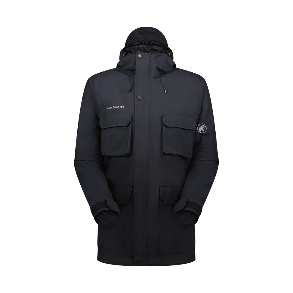 【Mammut 長毛象官方直營】Mountain WB lined Parka AF Men 日系山系輕量防風大衣 黑色 男款 #1012-00650